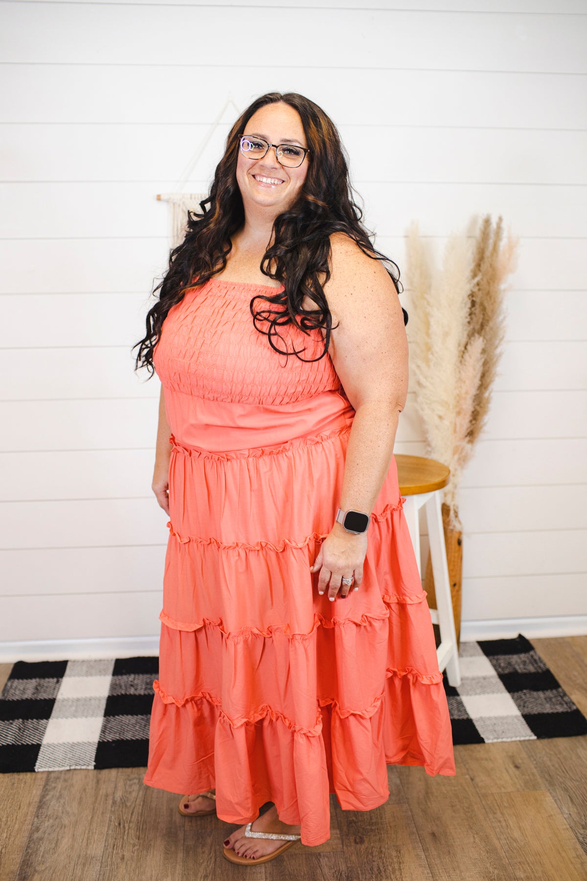 Smocked Top Tiered Cami Maxi - Plus — Sweet M's Boutique